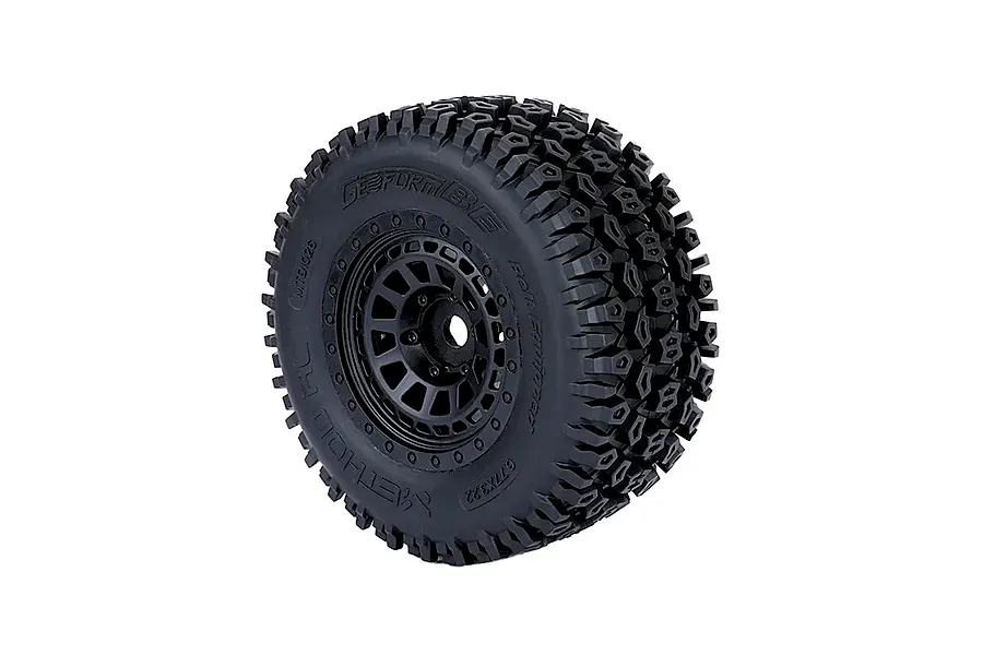 Method RC 3.8&amp;quot; Geoform Belted All-Terrain Tyres on Black Array Wheels - Glued Wheels 2Pcs image 1