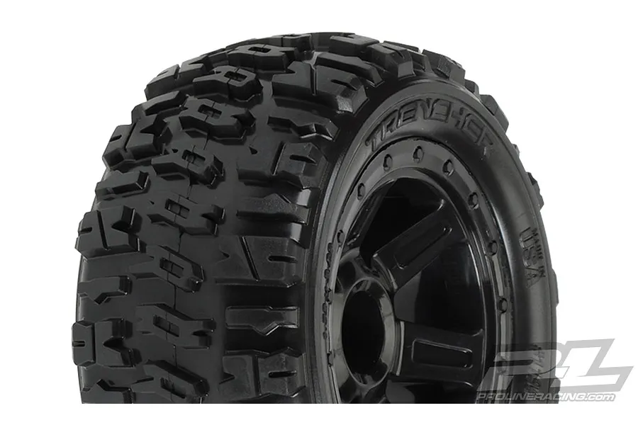 Pro-Line 2.2&amp;quot; Trencher on Black Desperado Rims - Glued Wheels 2Pcs image 15794