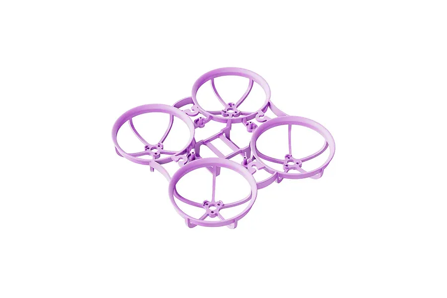 A purple BetaFPV Meteor65 Pro II drone frame featuring four integrated propeller ducts.