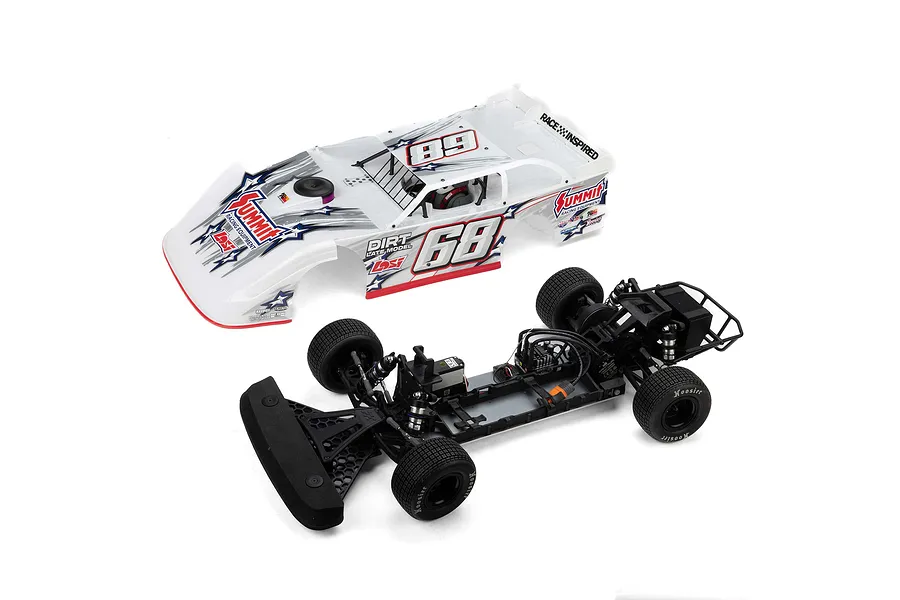 Losi 22S Dirt Late Model RC Dirt Oval Car Electric Brushless 2WD 1/10 Scale RTR Combo - White image 8