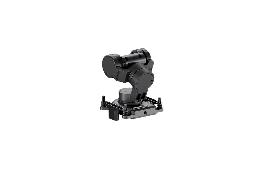 A black CaddxFPV GM3 V2 gimbal unit shown against a black background.