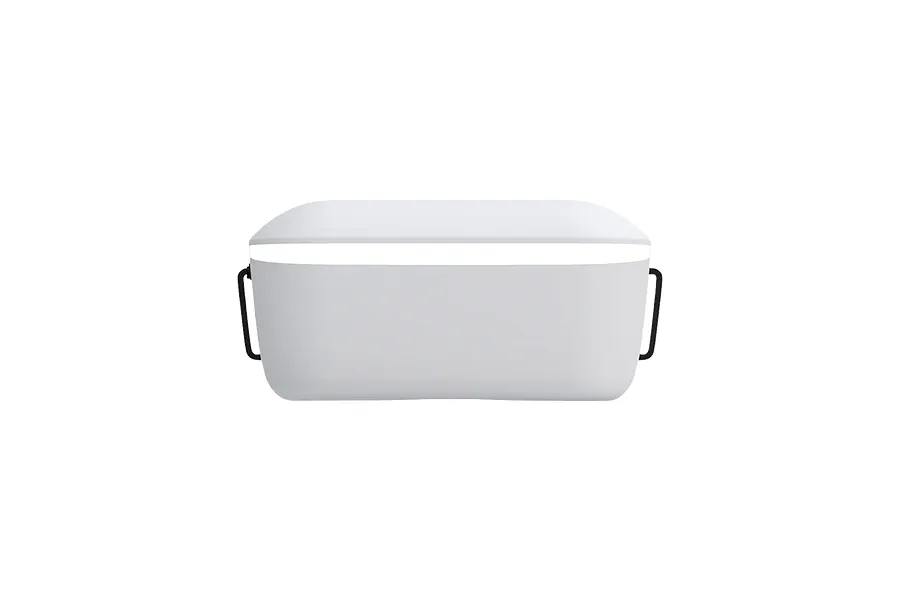 Front view of the white CaddxFPV Walksnail Avatar HD FPV Goggles L showing a clean, minimalist design with black side strap mounts.