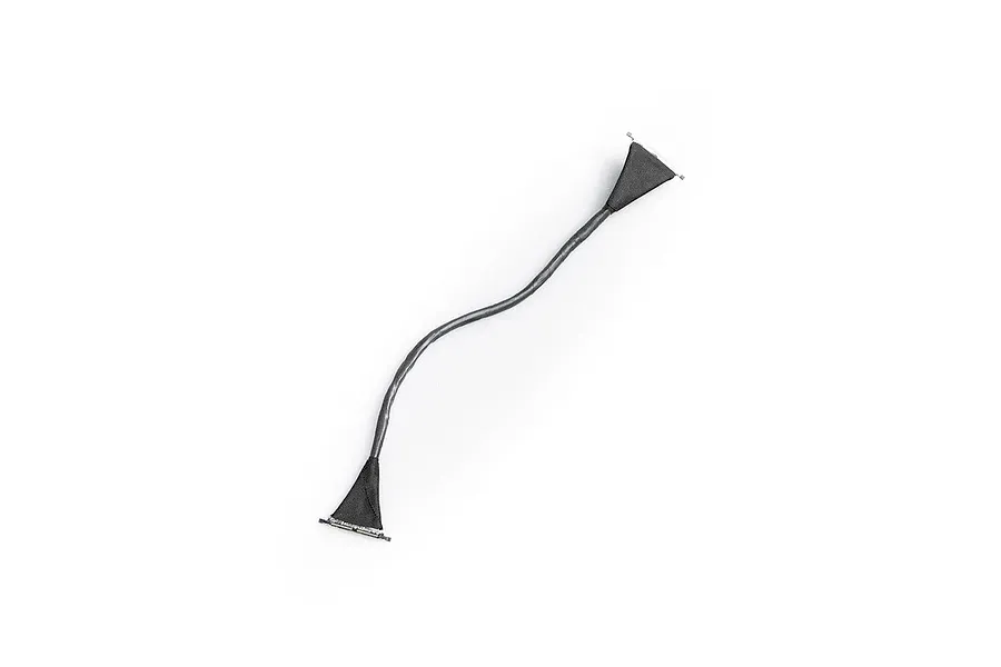 A 90mm Walksnail coaxial cable for FPV drones, featuring black connectors at both ends and a flexible grey cable.