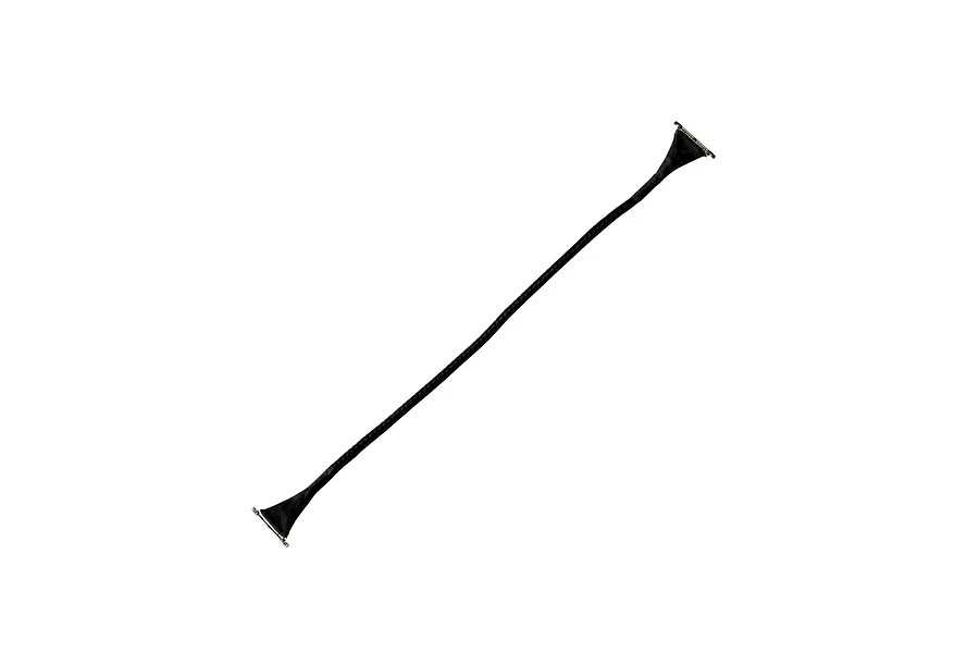 A black Walksnail coaxial cable for FPV drone cameras, featuring flat connectors on both ends.