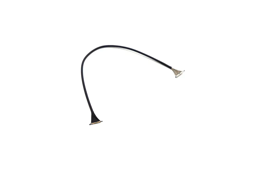 A black Walksnail coaxial cable for FPV drone systems, featuring connectors at both ends against a white background.