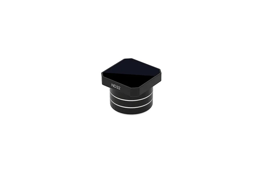 CaddxFPV Walksnail Moonlight ND32 filter for FPV drone cameras, featuring a black square lens element and a cylindrical base with silver rings.