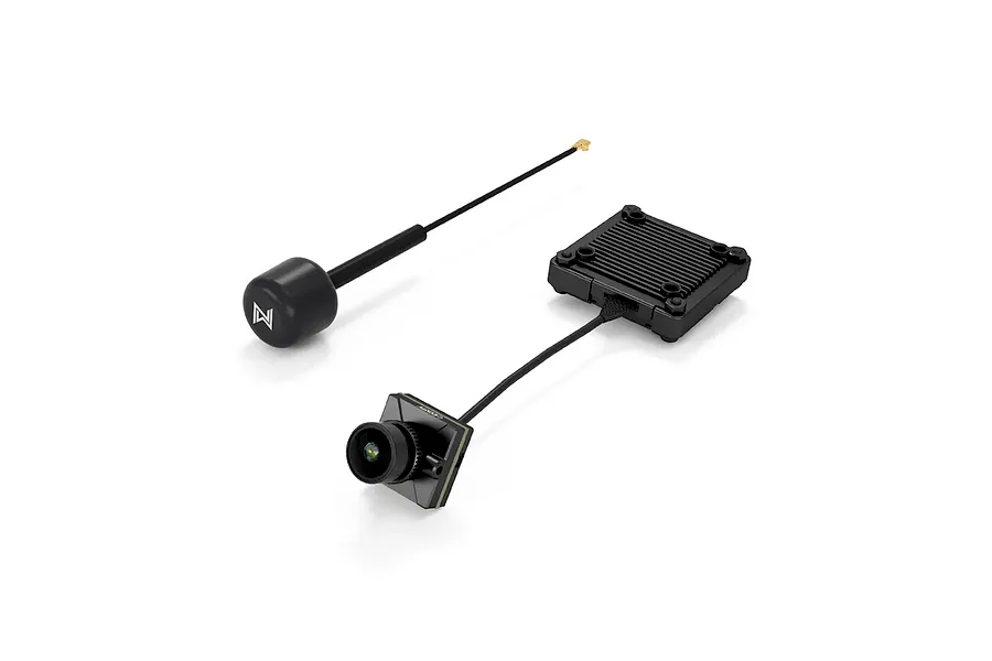 CaddxFPV Walksnail Avatar HD Nano V3 FPV camera and video transmitter unit with antenna on a white background.