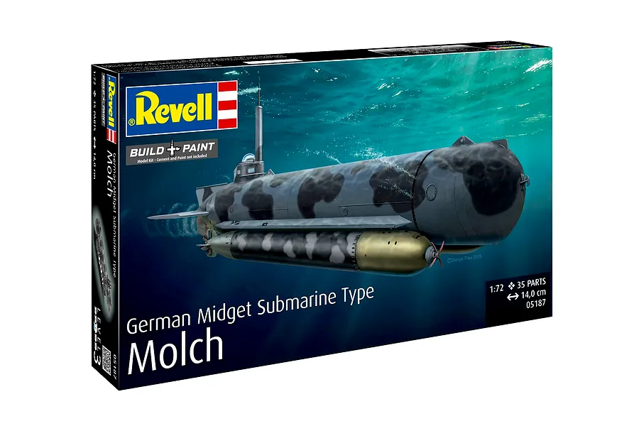 Revell 1/72 German Midget Submarine Type Newt Scaled Plastic Model Kit image 3