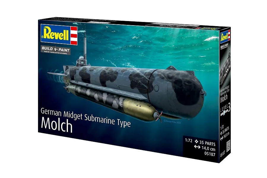Revell 1/72 German Midget Submarine Type Newt Scaled Plastic Model Kit image 5