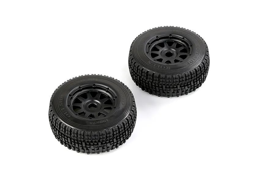 Rovan 1/5 5SC Tyres on Black Rims - Beadlock Wheels 2Pcs image 1