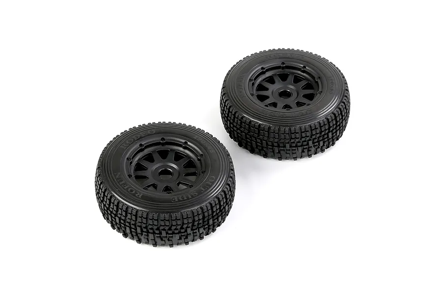 Rovan 1/5 5SC Front Tyres on Black Rims - Beadlock Wheels 2Pcs image 6