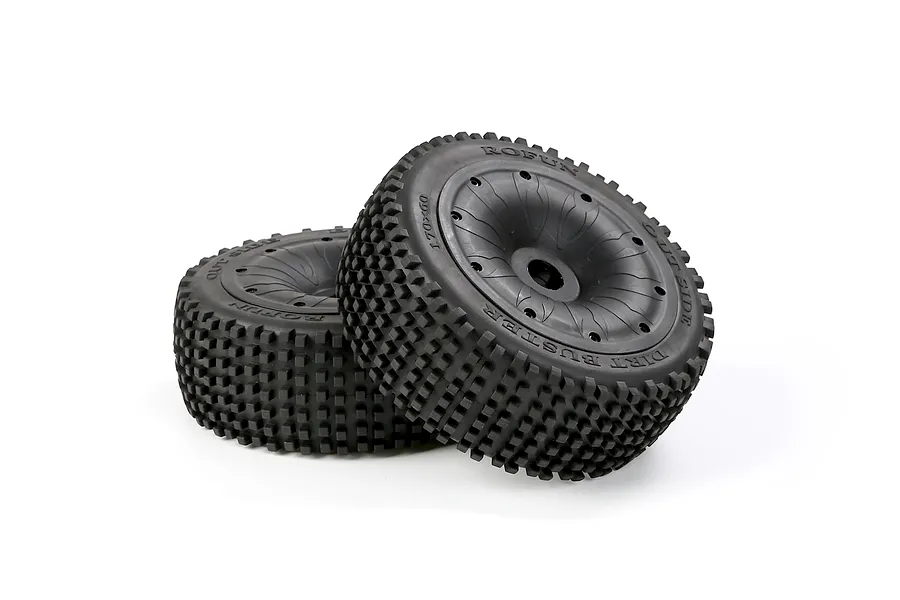 Rovan 1/5 Dirt Buster Tyres on Black Closed Rims - Beadlock Wheels 2Pcs image 4