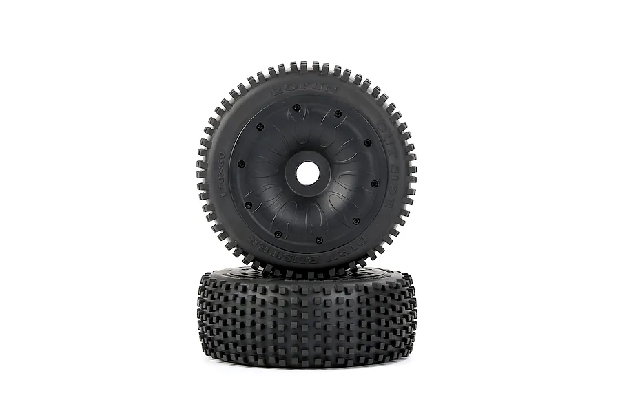 Rovan 1/5 Dirt Buster Tyres on Black Closed Rims - Beadlock Wheels 2Pcs image 10