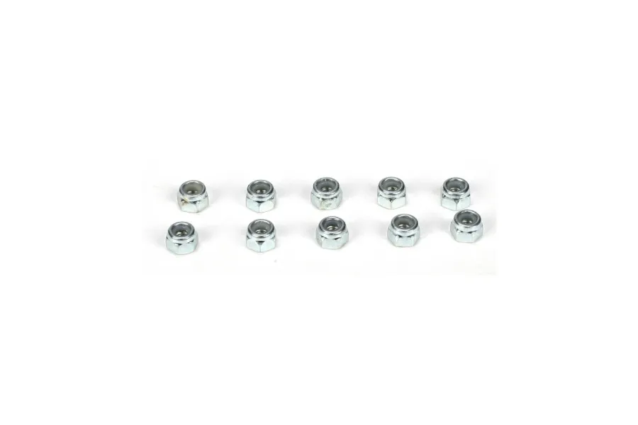 TLR 3mm Silver Steel Nyloc Nuts 10Pcs image 15894