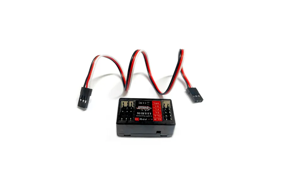 RGT PPM LED light controller box with attached wiring harness on a white background.