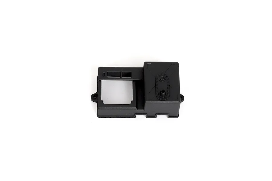 A black plastic RGT receiver mount box for an RC car, shown from a top-down perspective against a white background.