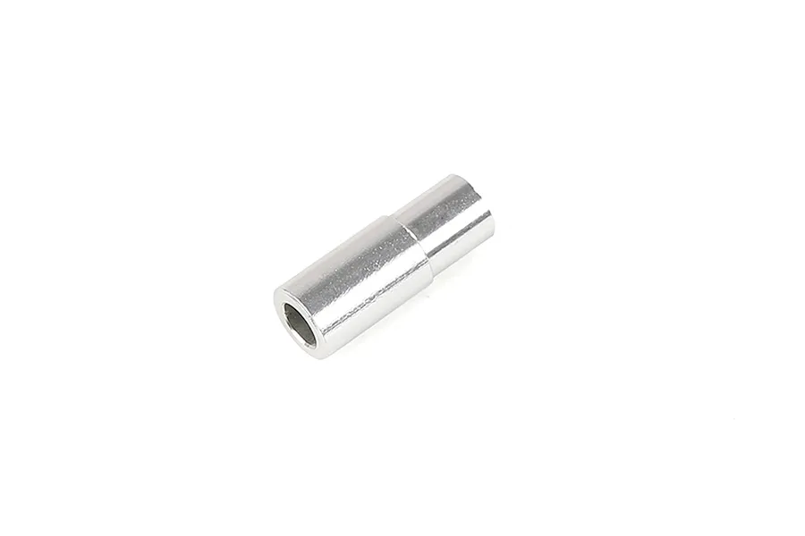 A single silver-coloured cylindrical metal clutch spacer for RC engines, shown against a plain white background.