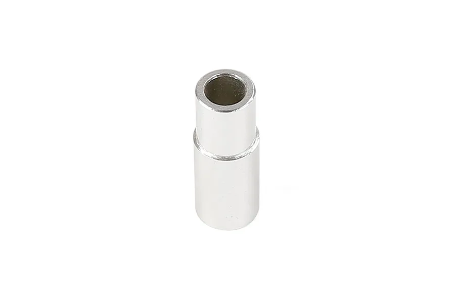 A silver-coloured cylindrical metal clutch spacer for RC engines, shown against a plain white background.