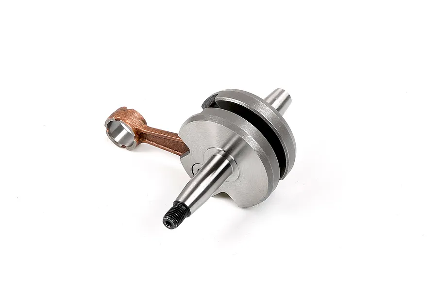 A Rovan 45cc 2-stroke RC engine crankshaft with an attached connecting rod, shown against a white background.