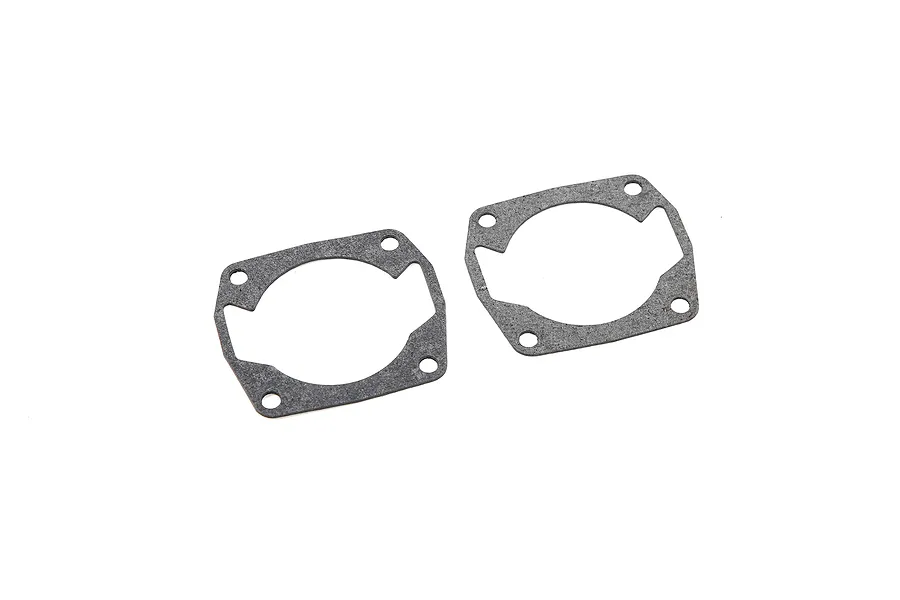 Two grey, four-bolt cylinder head gaskets for a Rovan 45cc RC engine, shown on a white background.