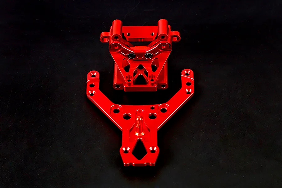 Rovan Black Aluminium Front Bulkhead Set w/ Upper Plate image 8