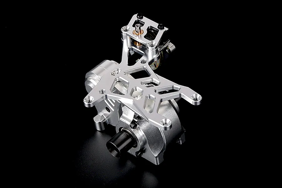 Rovan 1/5 scale silver aluminium gear differential transmission assembly for RC Baja vehicles.