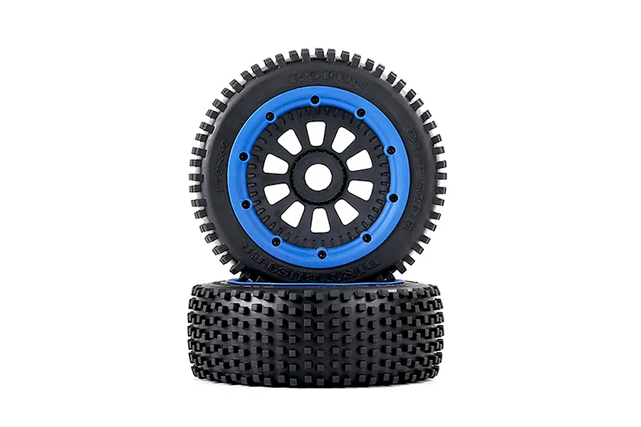Rovan 4.7/5.5&amp;quot; V5 Dirt Buster Nail Tyres on Blue Rims - Beadlocked Wheels 2Pcs image 2