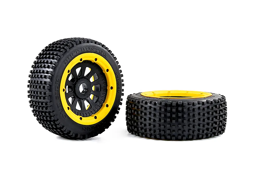 Rovan 4.7/5.5&amp;quot; V5 Dirt Buster Nail Tyres on Yellow Rims - Beadlocked Wheels 2Pcs image 4