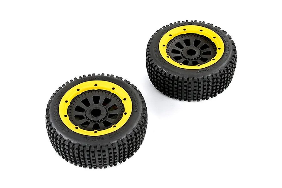 Rovan 4.7/5.5&amp;quot; V5 Dirt Buster Nail Tyres on Yellow Rims - Beadlocked Wheels 2Pcs image 5