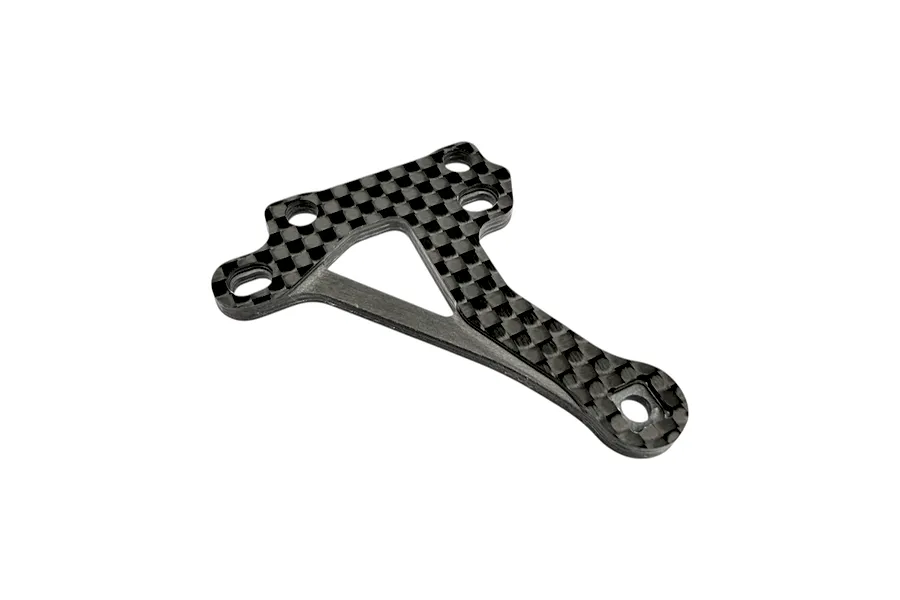 RC Maker Carbon Fibre Rear Left Upper Bulkhead and Vertical Body Mount against a plain white background