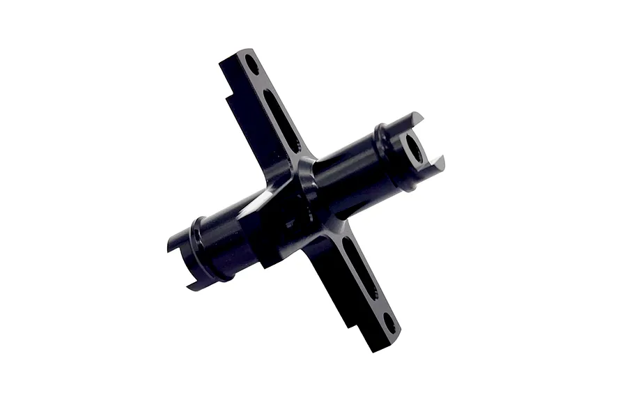 RC Maker black aluminium spool housing shown from an angled perspective against a clean white background.