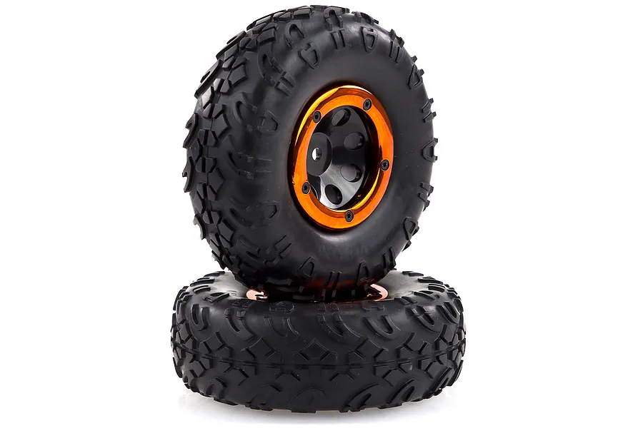 HSP 1.9&amp;quot; Kulak Soft Off Road Tyres on Black Rims - Beadlocked Wheels 2Pcs image 16114