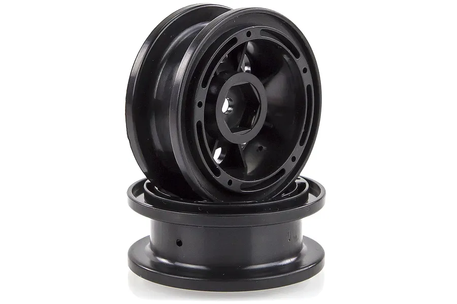 HSP 1.9&amp;quot; Kulak Black/Orange Beadlock Rims 2Pcs image 16117