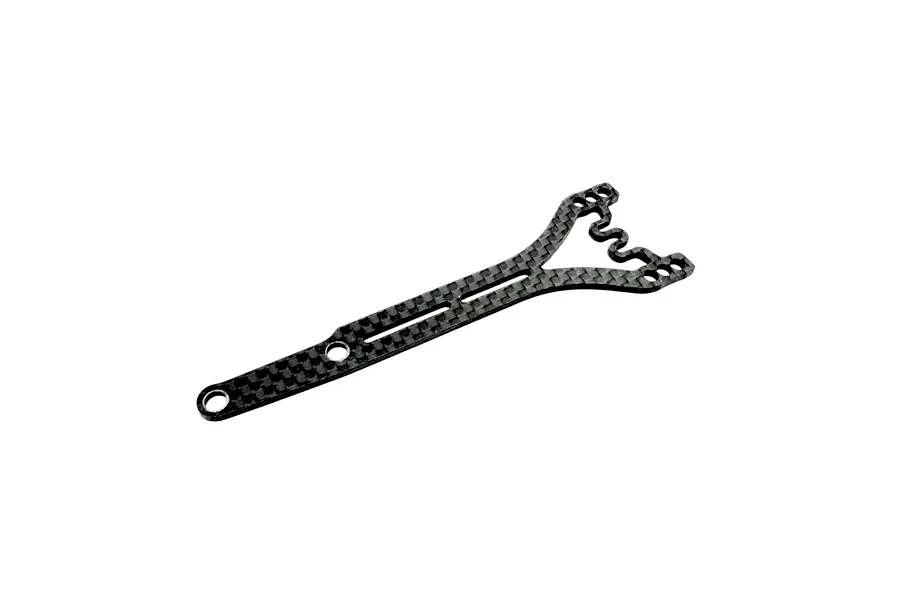 RC Maker carbon fibre topdeck shown against a clean white studio background.