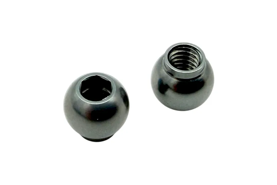 Two small metallic RC Maker anti-roll bar adaptor balls shown against a plain white background.