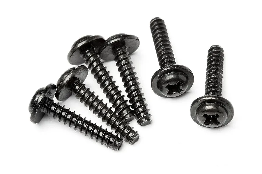 HPI 3x15mm Coarse Thread Washer Head Screws 6Pcs image 16120