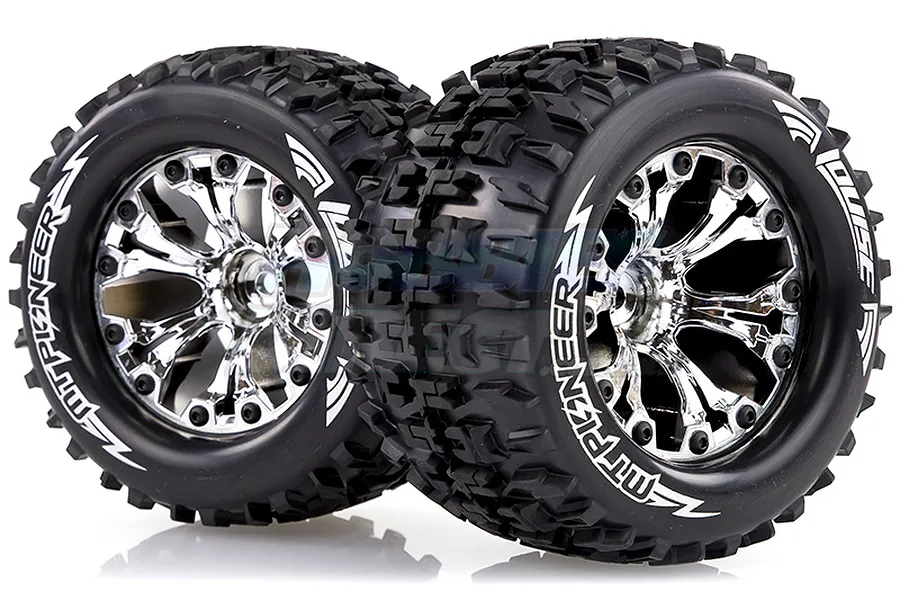 Louise 2.8&amp;quot; MT-Pioneer Tyres on (1/2 Offset) Chrome Rims - Glued Wheels 2Pcs image 16126
