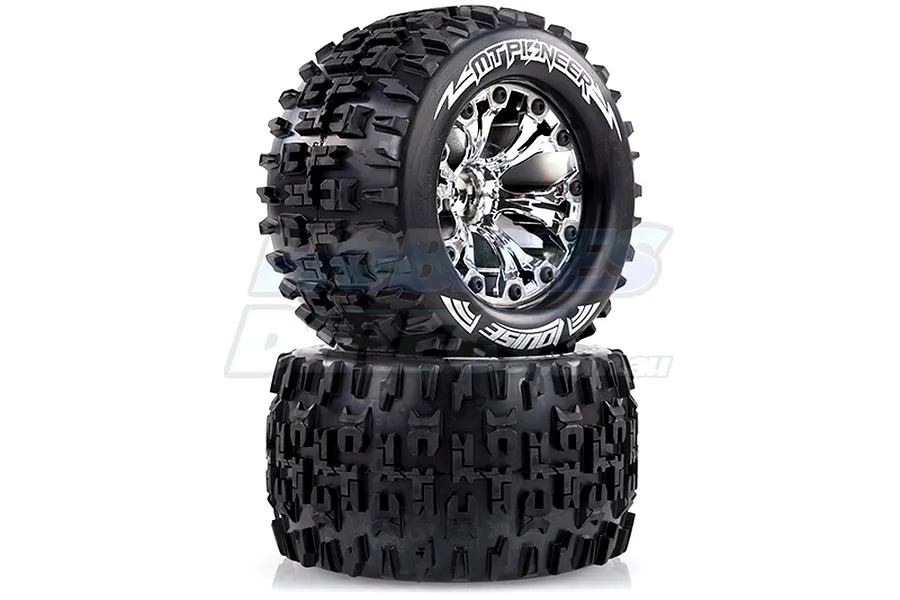 Louise 2.8&amp;quot; MT-Pioneer Tyres on (1/2 Offset) Chrome Rims - Glued Wheels 2Pcs image 16127