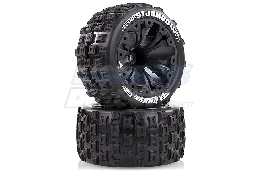 Louise 2.8&amp;quot; ST-Jumbo Tyres on (1/2 Offset) Black Rims - Glued Wheels 2Pcs image 16130
