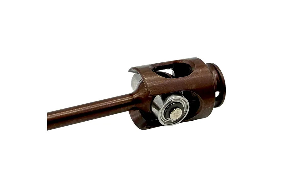 Close-up studio shot of an RC Maker LF-LW inner rear joint set featuring a brown metallic driveshaft joint assembly.