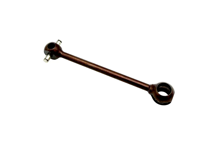 RC Maker bronze-coloured rear driveshaft for radio-controlled cars shown isolated on a plain white background.
