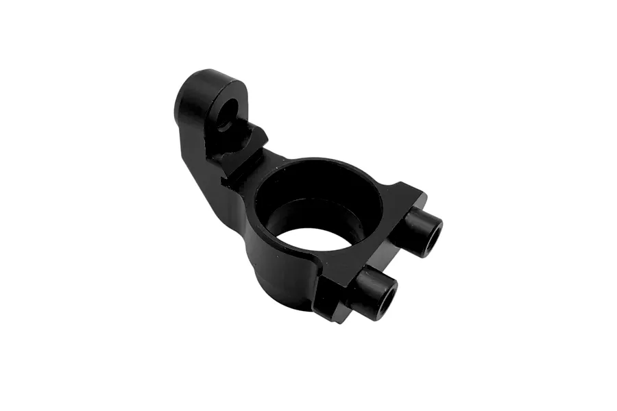 A black RC Maker outer wheel hub shown against a plain white background in a studio product photo.