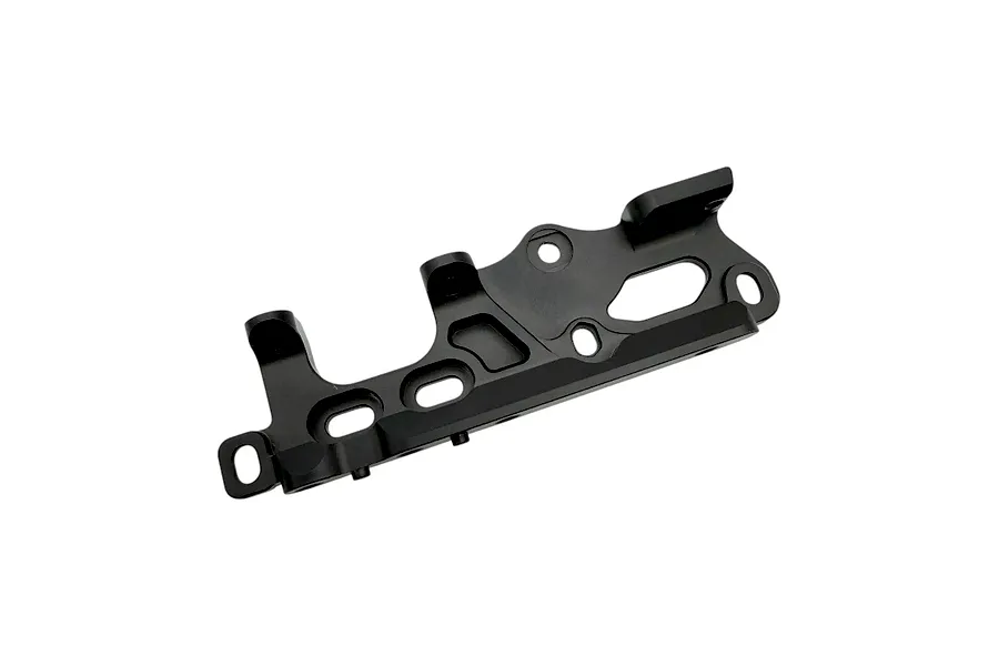 RC Maker black anodized aluminum motor mount shown against a clean white studio background.