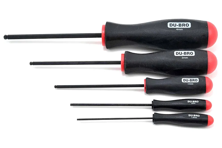 Du-Bro 1.5, 2.0, 2.5, 3.0, 4.0mm Ball Hex Driver Set image 16166