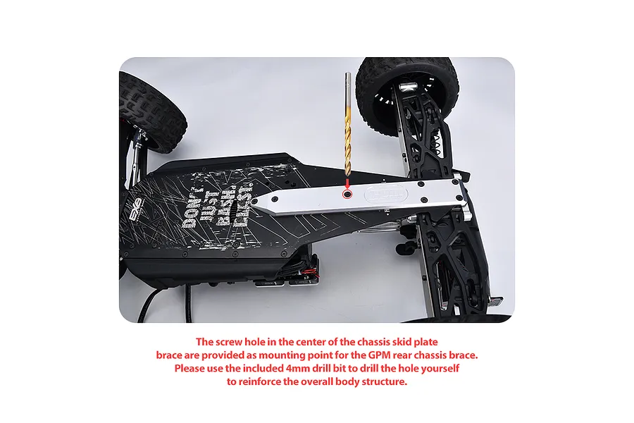 GPM Aluminium Rear Chassis Brace &amp;amp; Skid Plate - Red image 4