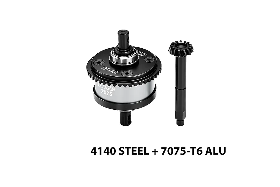 GPM Steel &amp;amp; Aluminium 13T/43T 1Mod Complete Centre Differential - Silver image 1