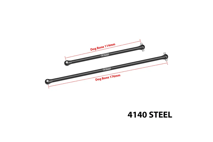 GPM Steel Front &amp;amp; Rear Driveshafts 2Pcs - Black image 1