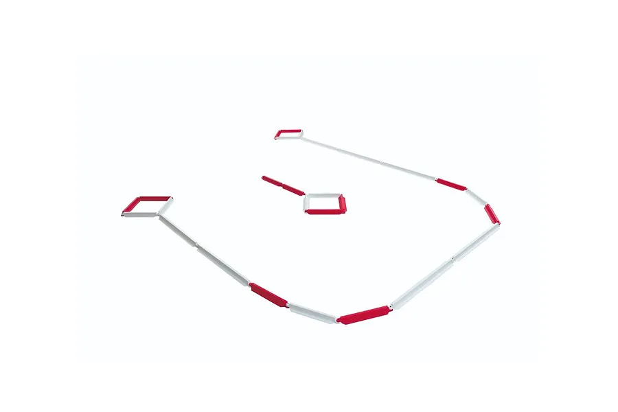 Kyosho Circuit Fence Set assembled on a clean white background, showing red and white track barrier pieces.