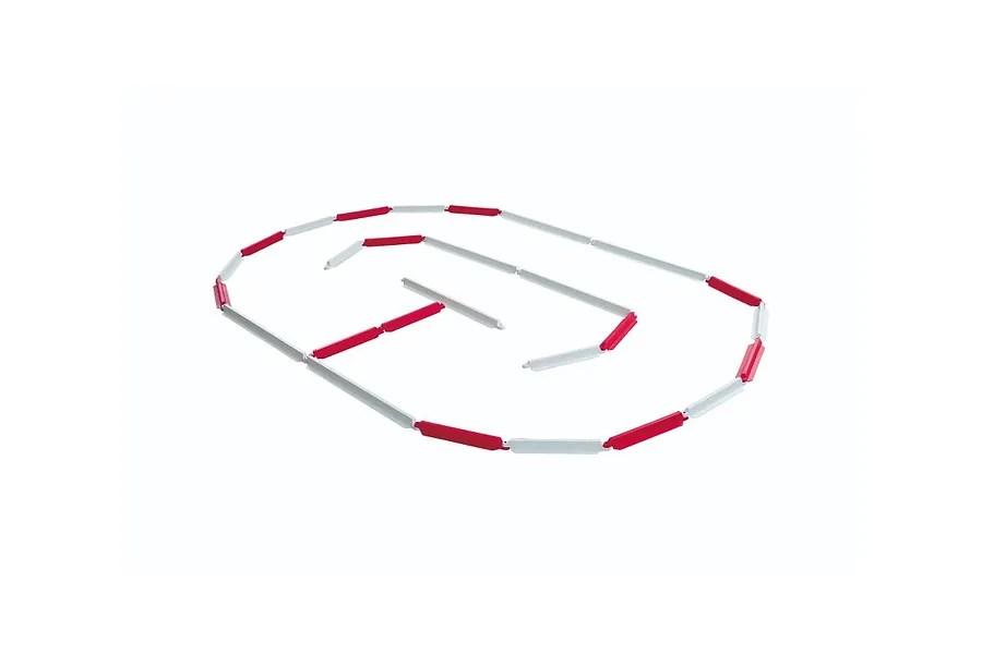 Kyosho Circuit Fence Set arranged into a track layout on a white background