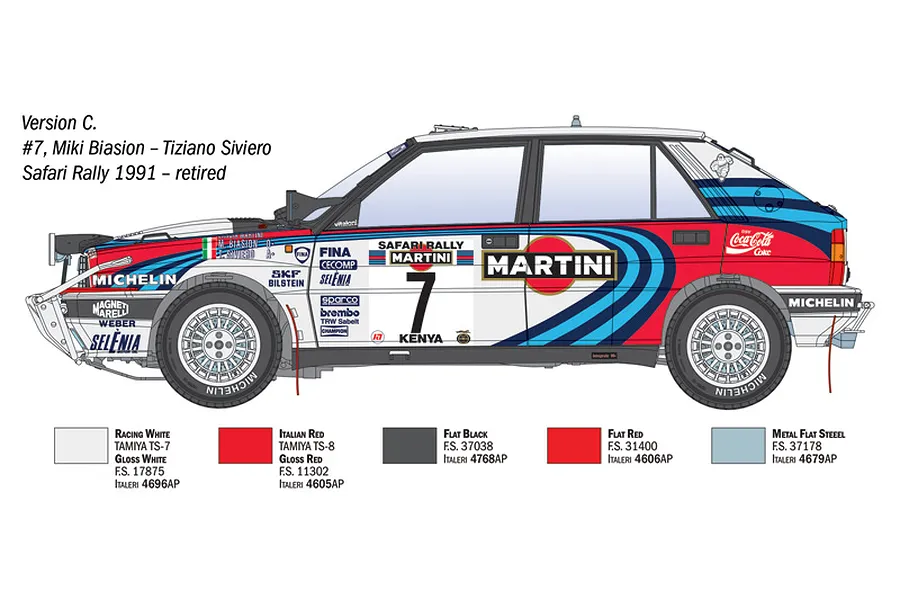 Italeri 1/12 Lancia Delta Integrale Safari 16V Scaled Plastic Model Kit image 6